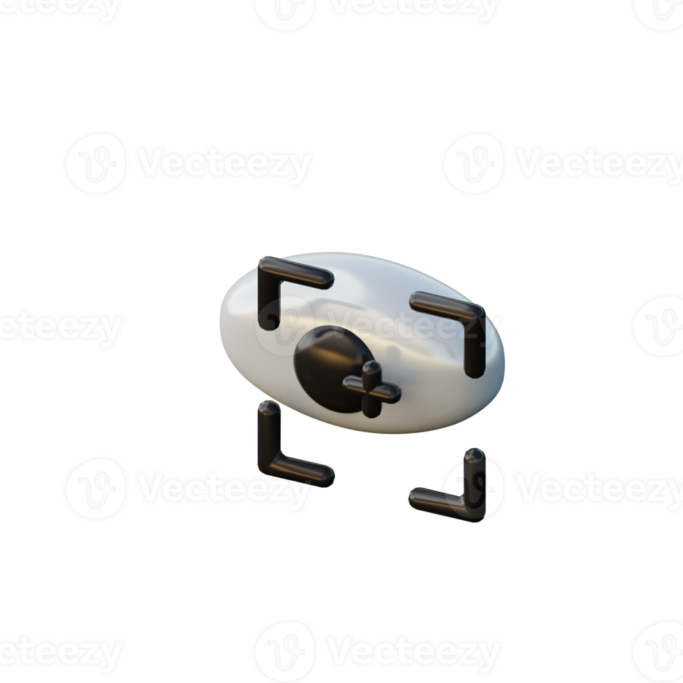 Cute 3D Eye Scan Icon Illustration Render png