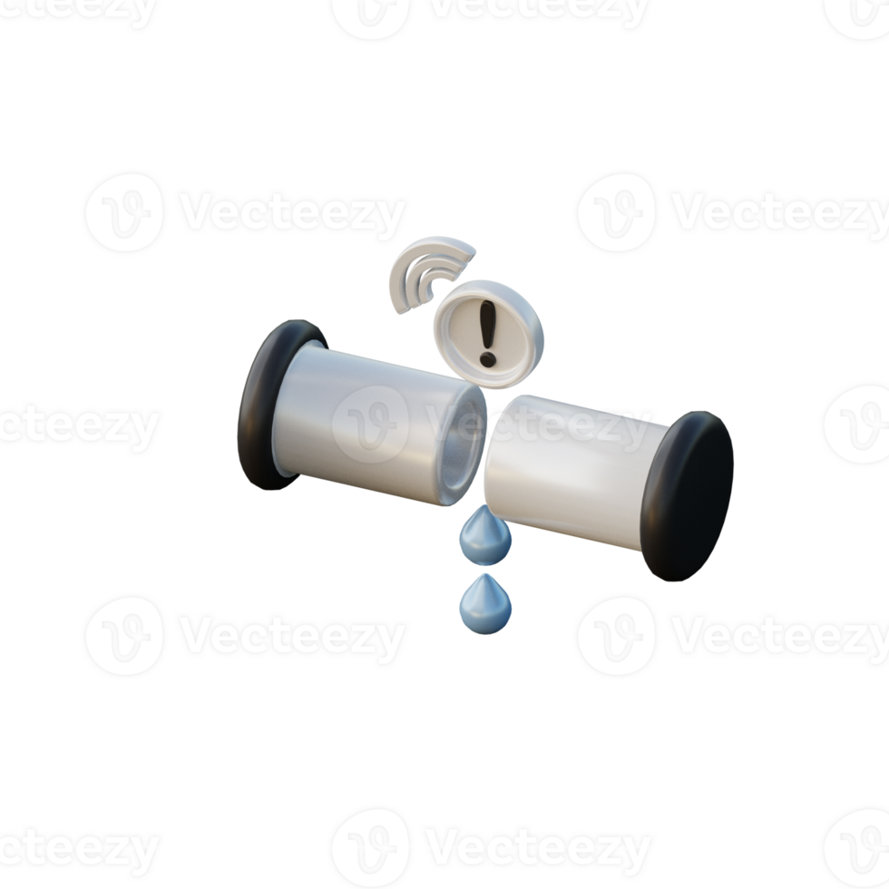 Cute 3D Water Leak Sensor Icon Illustration Render png