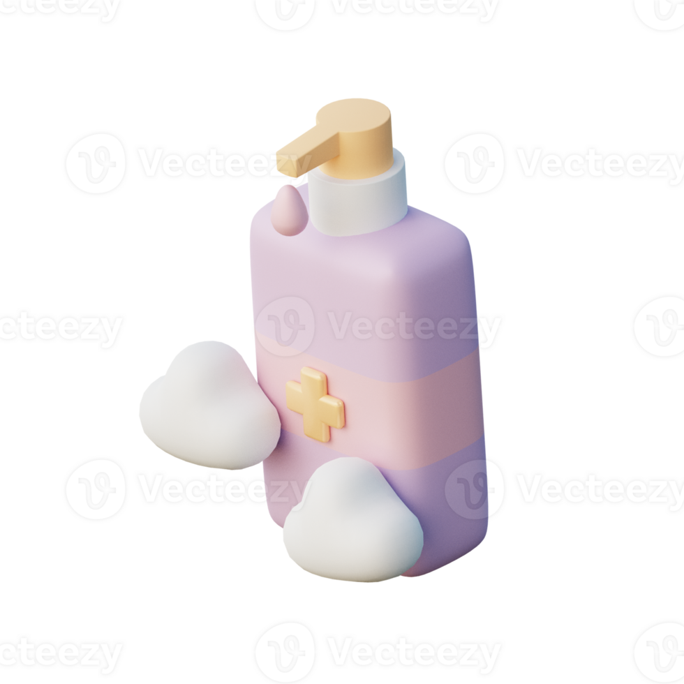 Cute 3D Hand Soap Icon Illustration Render png