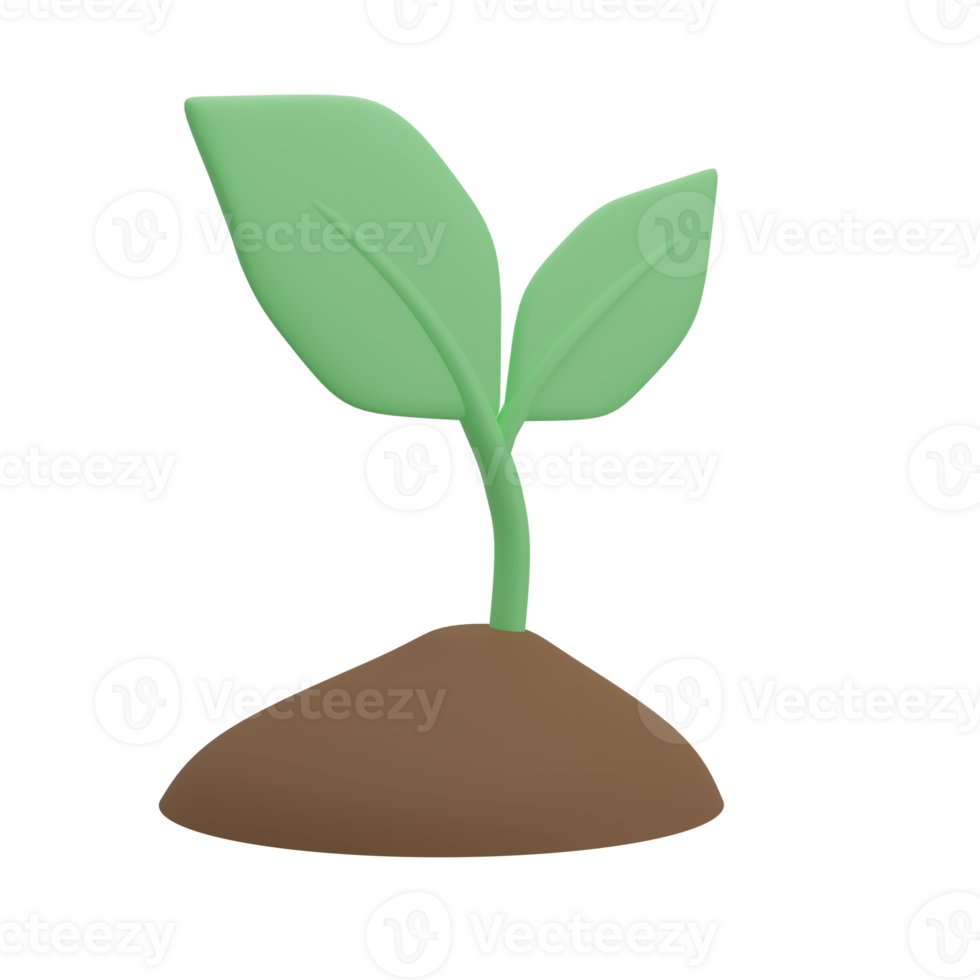 Cute 3D Planting Icon Illustration Render png