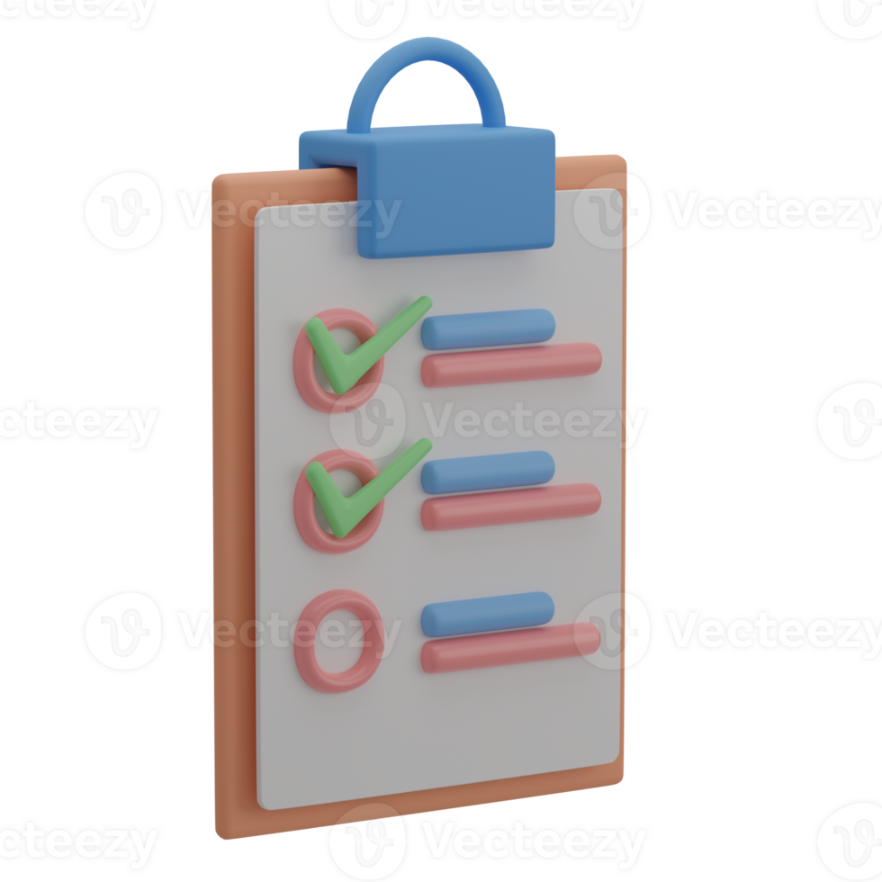 Cute 3D To Do List Icon Illustration Render png