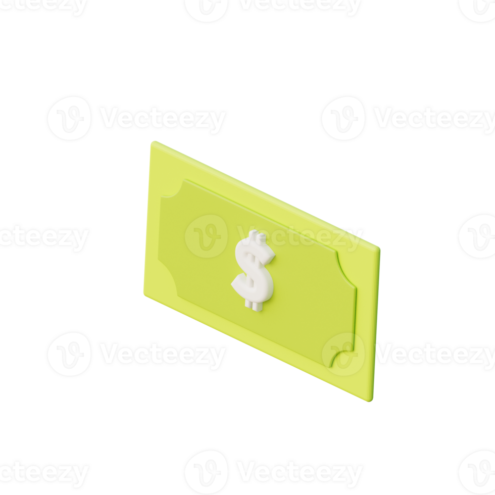 Cute 3D Dollar Icon Illustration Render png