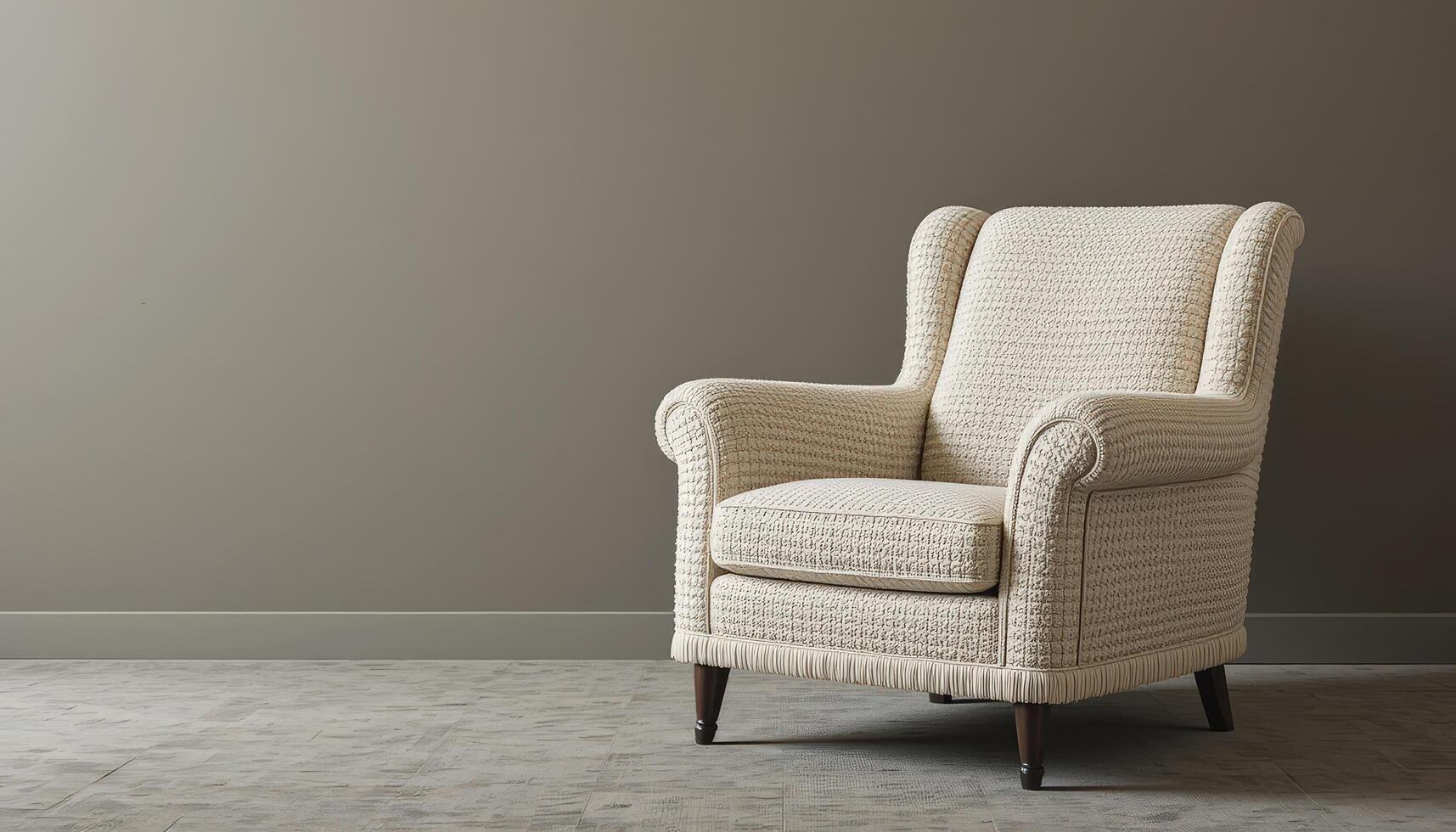 Cozy Textured Armchair With a Neutral Backdrop in a Modern Living Space photo
