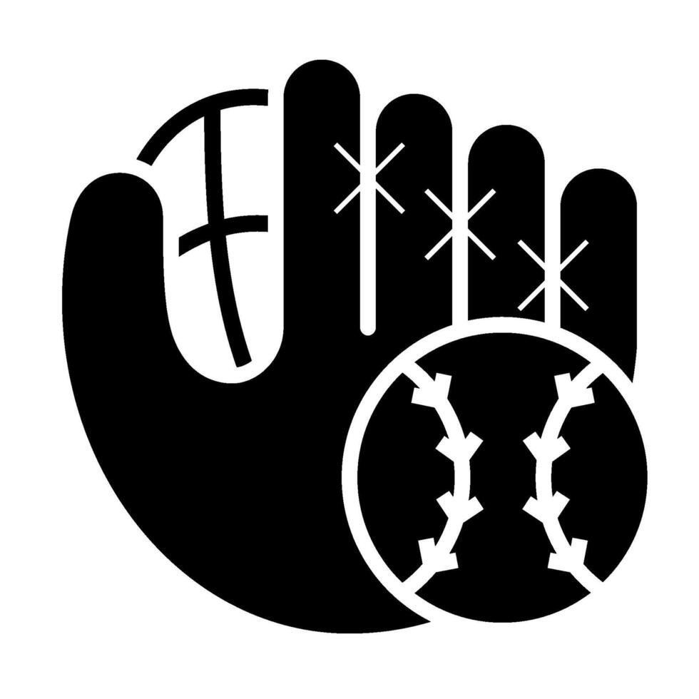 Baseball glove solid icon vector