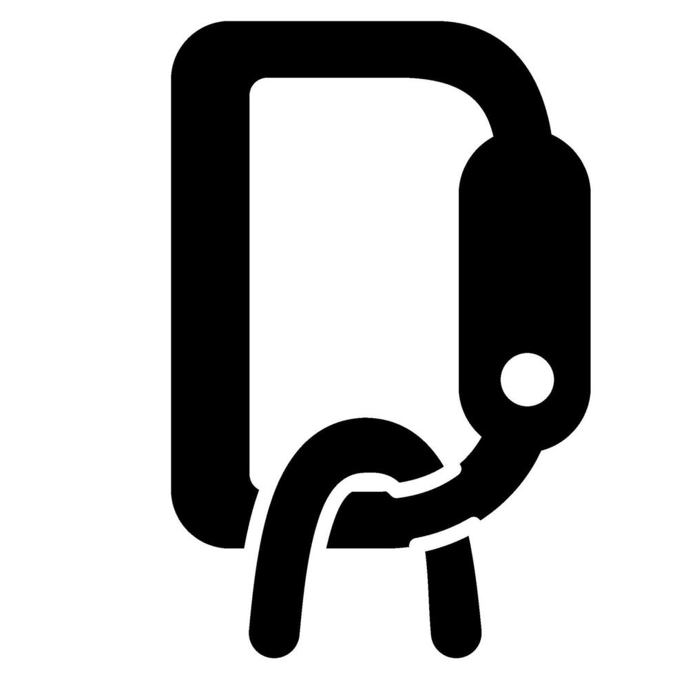 Rope carabiner solid icon vector