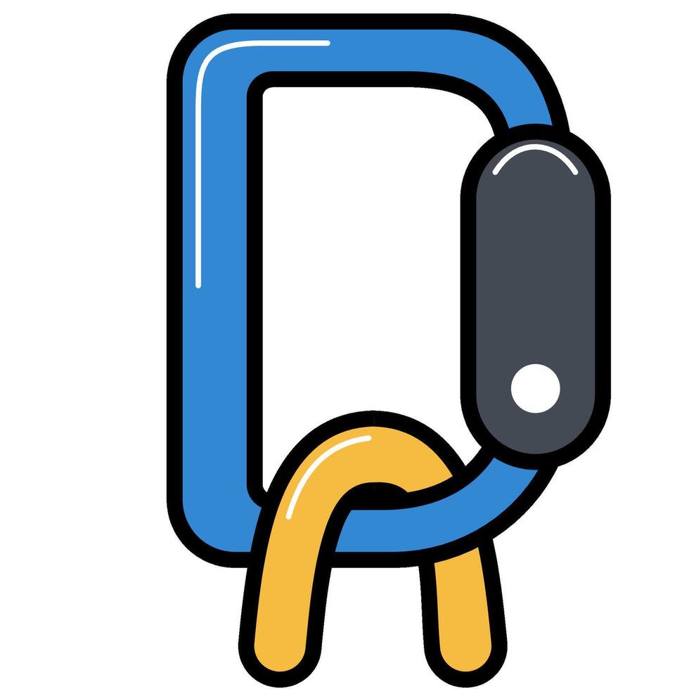 Rope carabiner flat icon vector