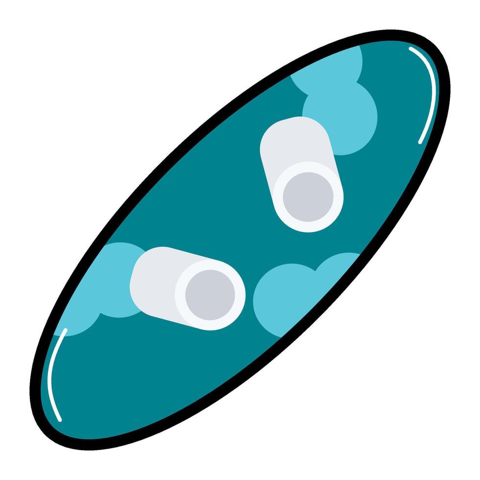 Wakeboard filled outline icon vector