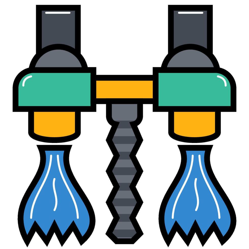 Flyboard filled outline icon vector