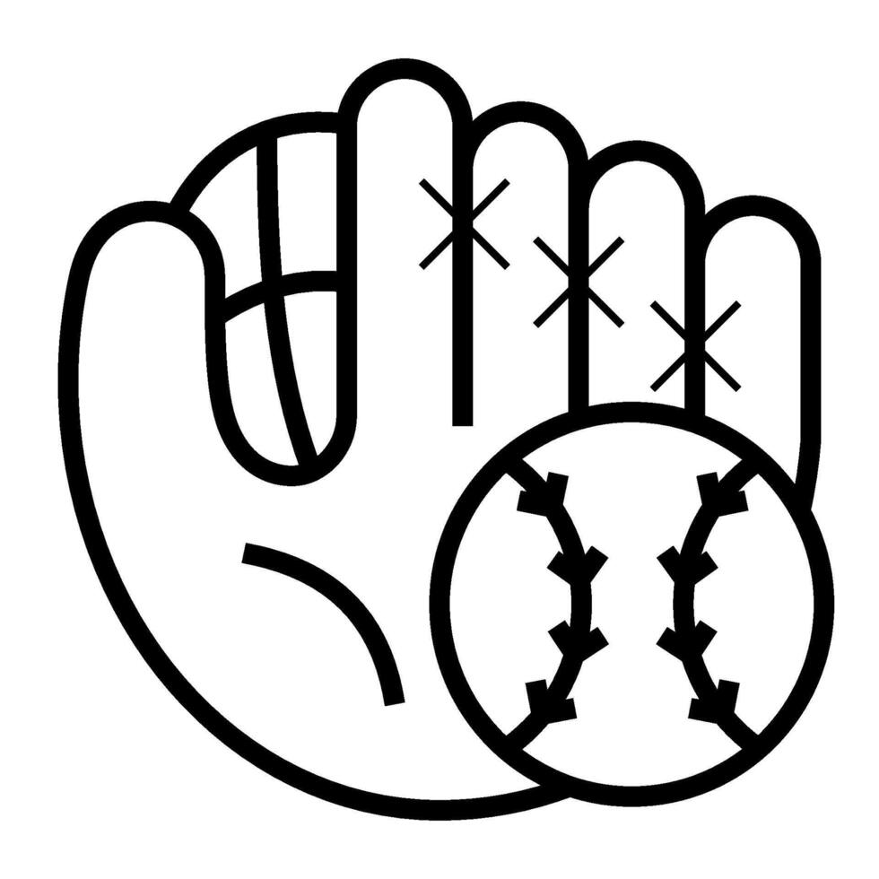 Baseball glove outline icon vector