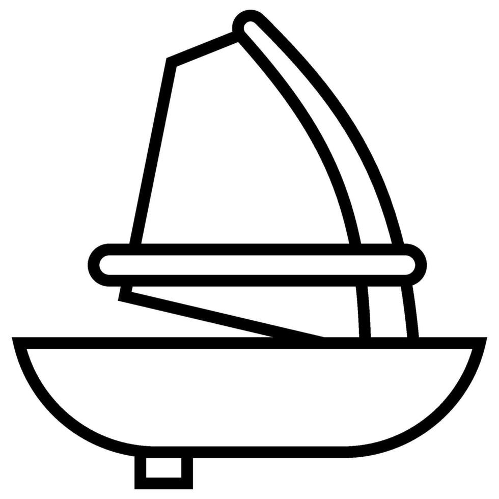 Windsurfing outline icon vector