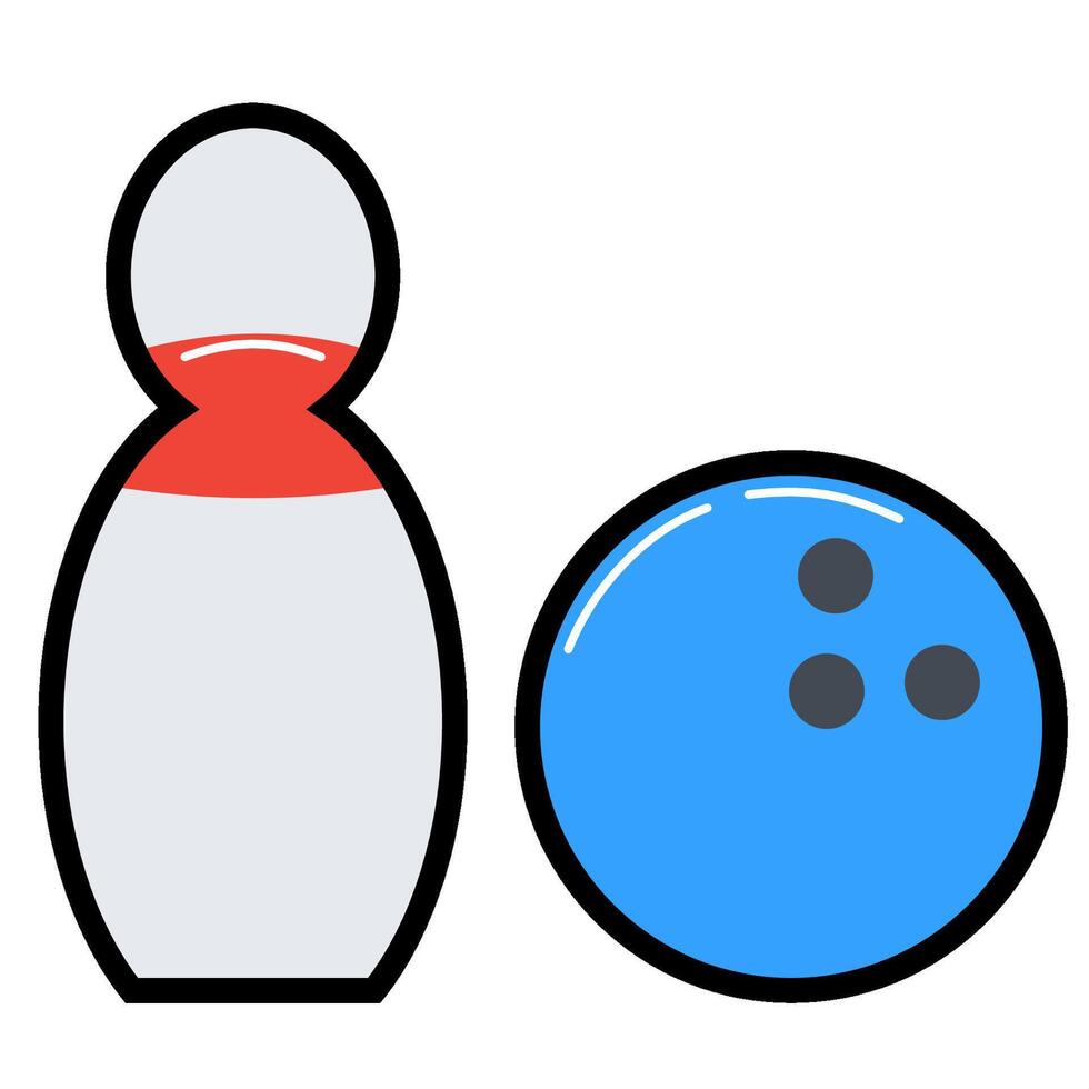 Bowling flat icon vector