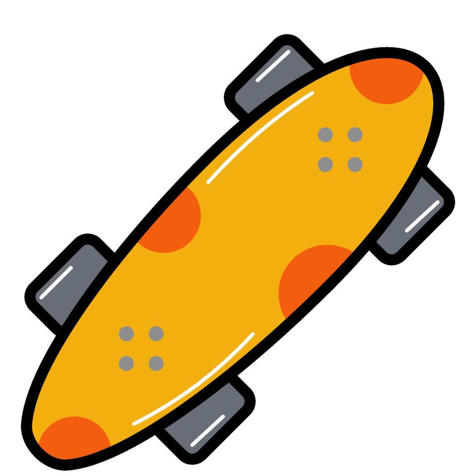 Longboard filled outline icon vector