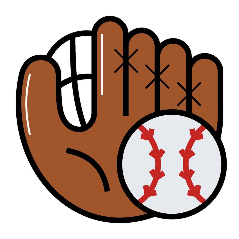 Baseball glove filled outline icon vector