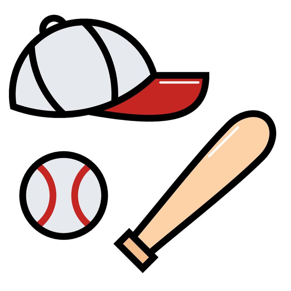 Baseball tool filled outline icon vector