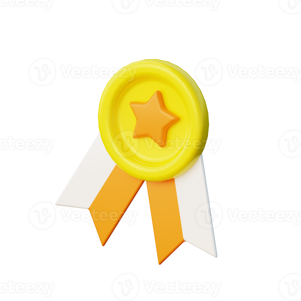 Cute 3D Achievment Icon Illustration Render png