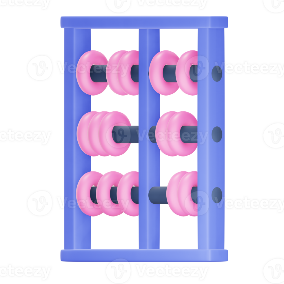Cute 3D Abacus Illustration png