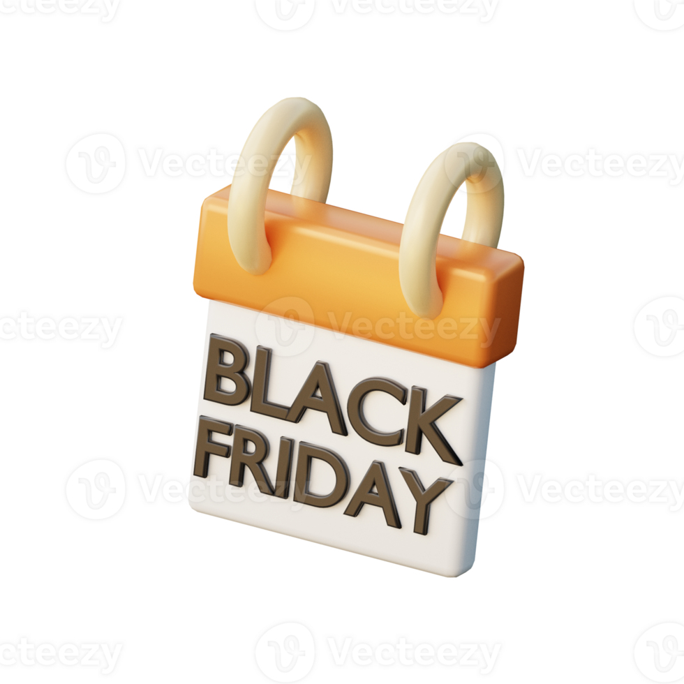 Cute 3D Black Friday Icon Illustration Render png