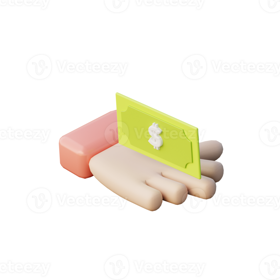Cute 3D Cash Icon Illustration Render png