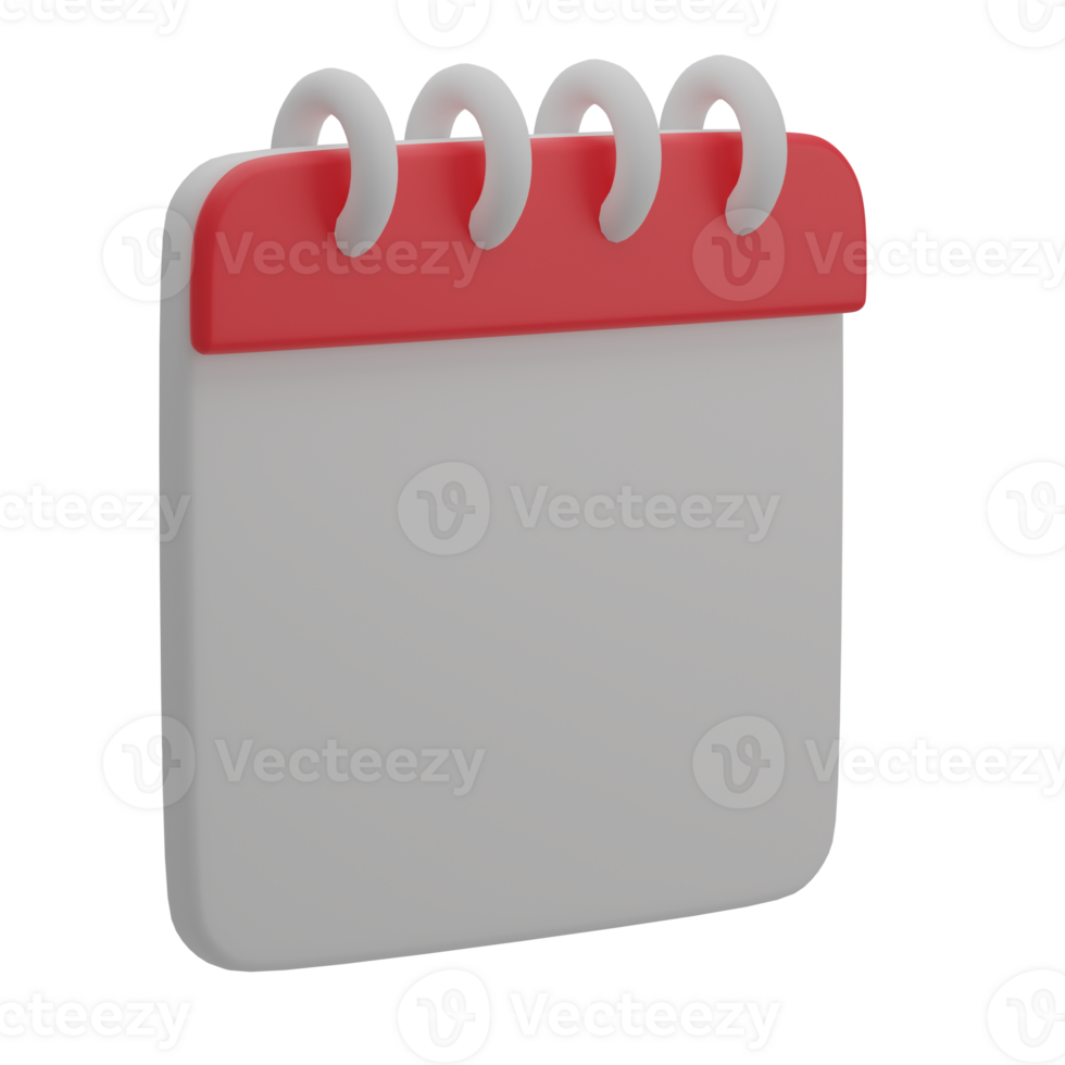 3D White And Red Calendar Icon Illustration Render png