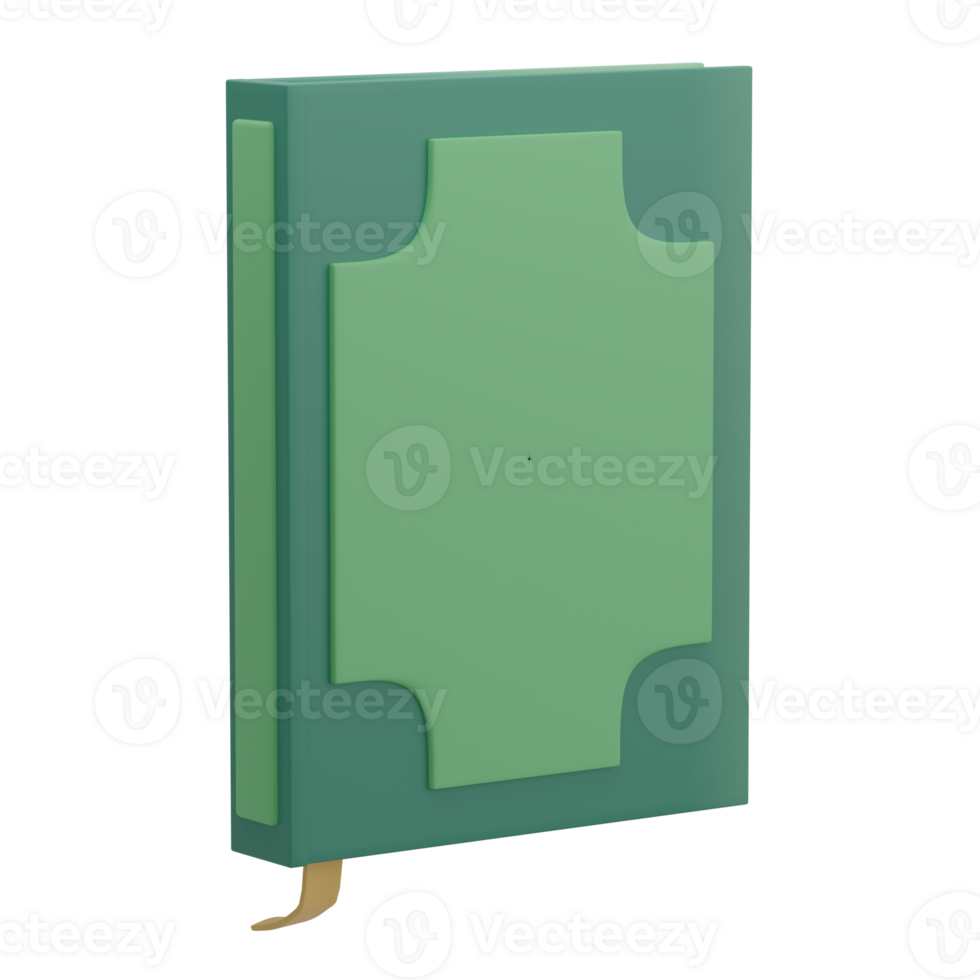 A green book with a gold trim on the cover png