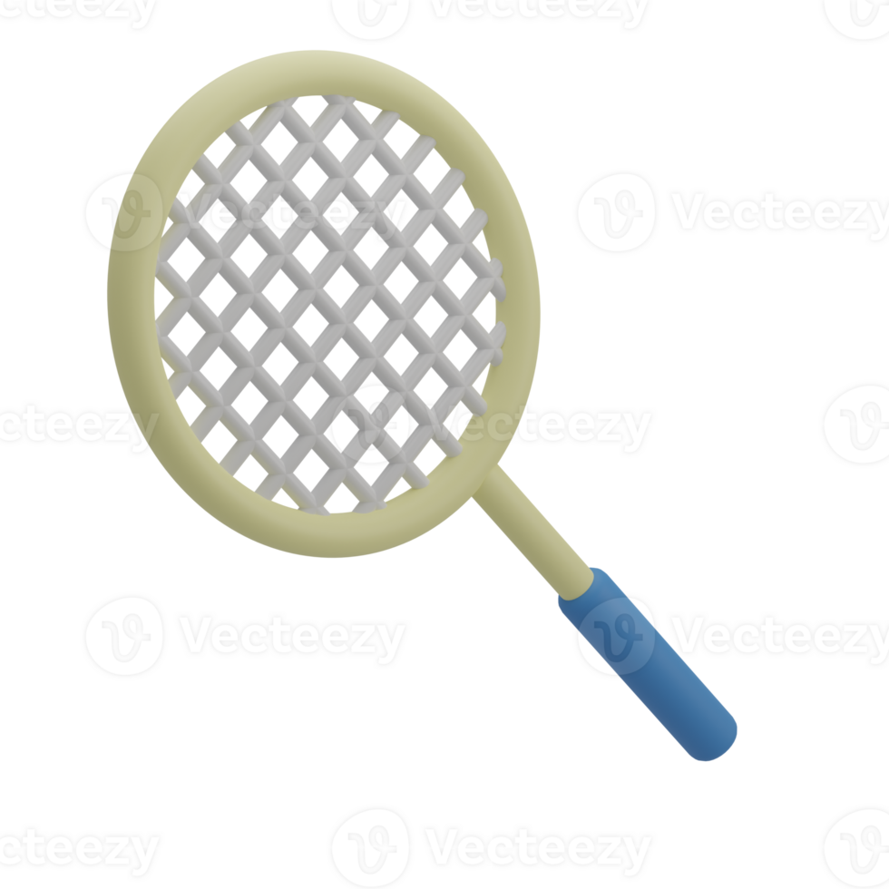 Cute 3D Badminton Racket Icon Illustration Render png