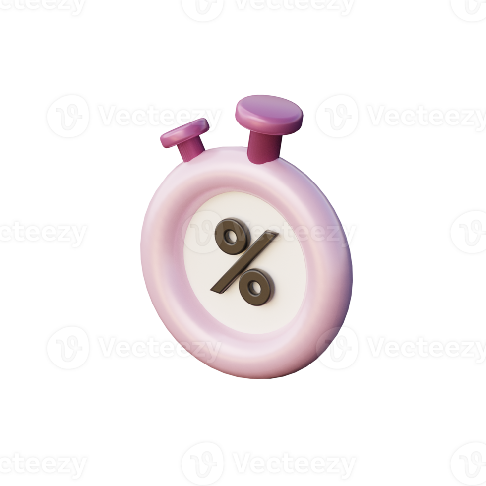 Cute 3D Discount Icon Illustration Render png