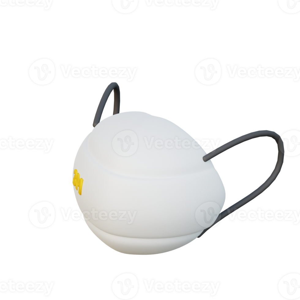 Cute 3D Face Mask Icon Illustration Render png