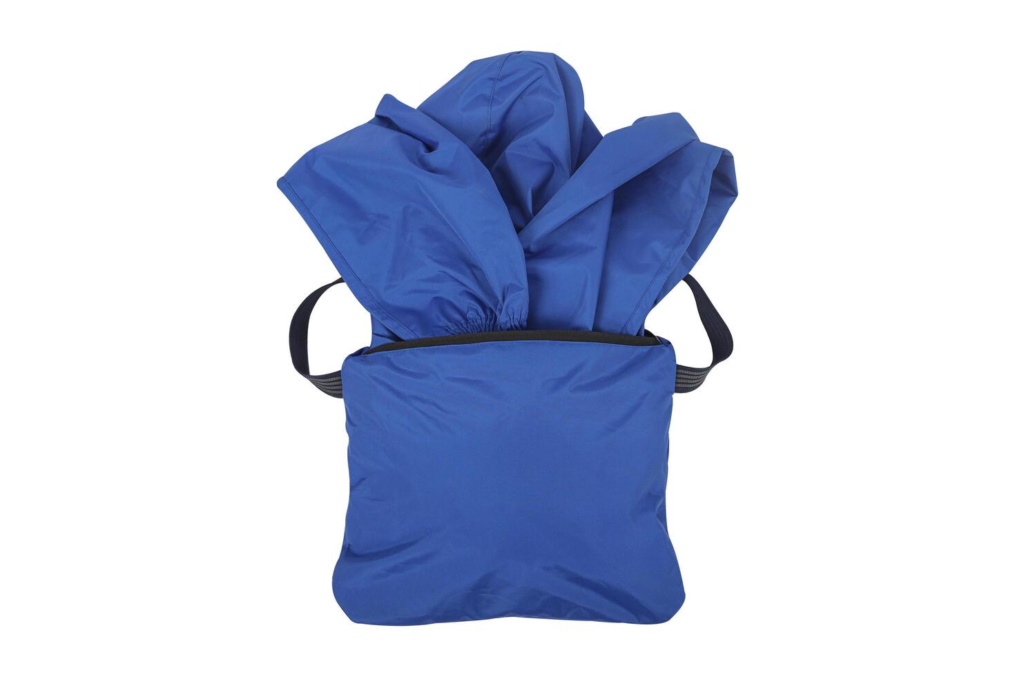 Foldable raincoat bag isolated on white background photo