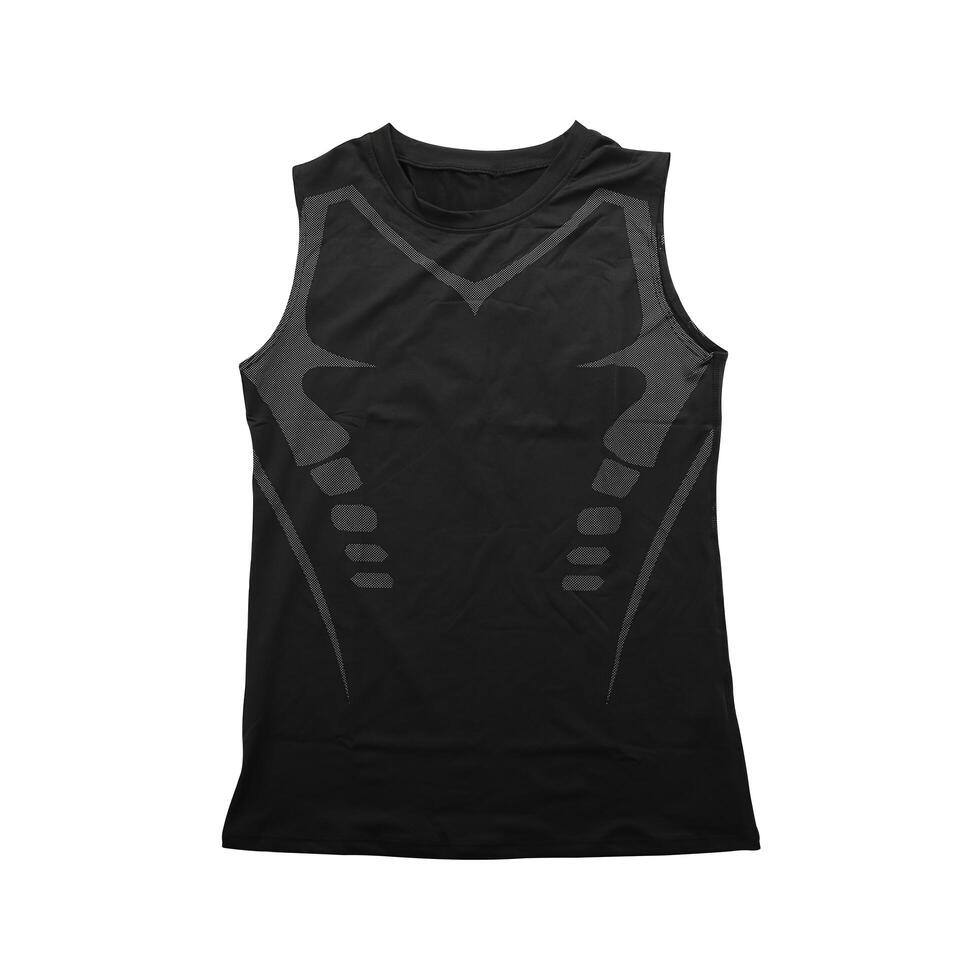 Black sleeveless compression base layer photo