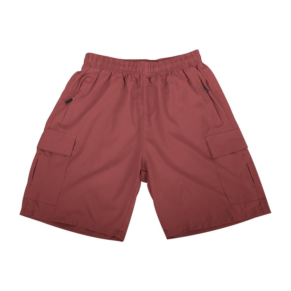 Maroon men's cargo shorts photo
