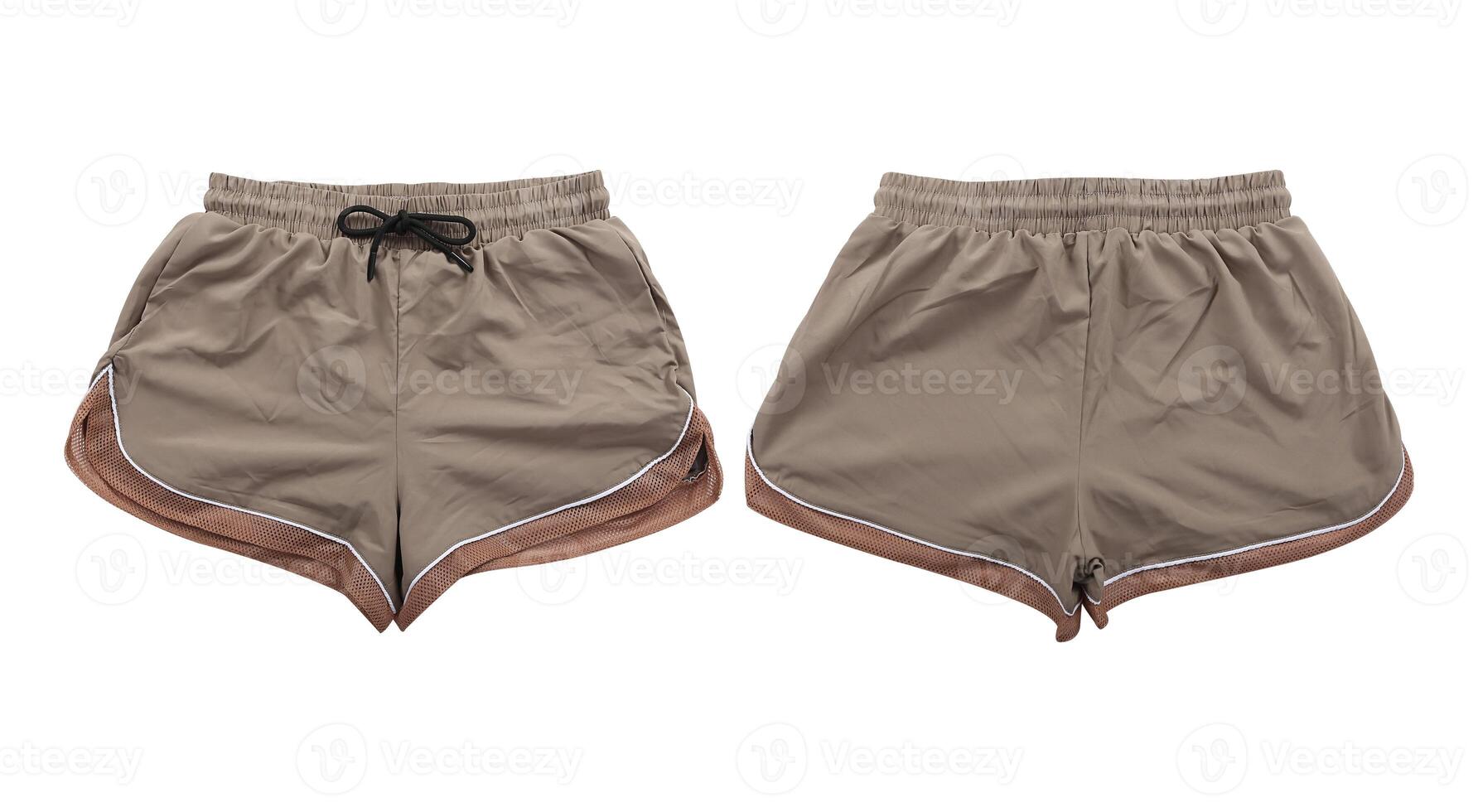 Front and back view of women's compression shorts photo