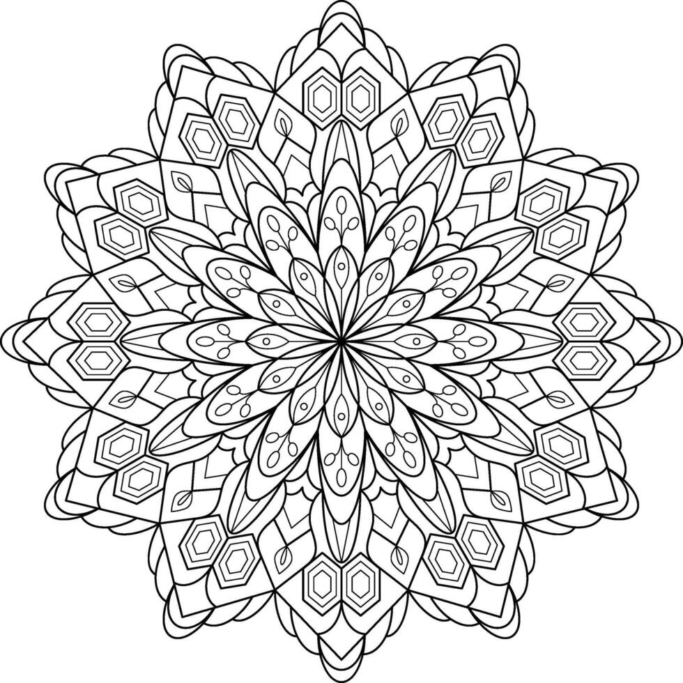 Intricate Geometric Mandala for Creative Design and Relaxation vector