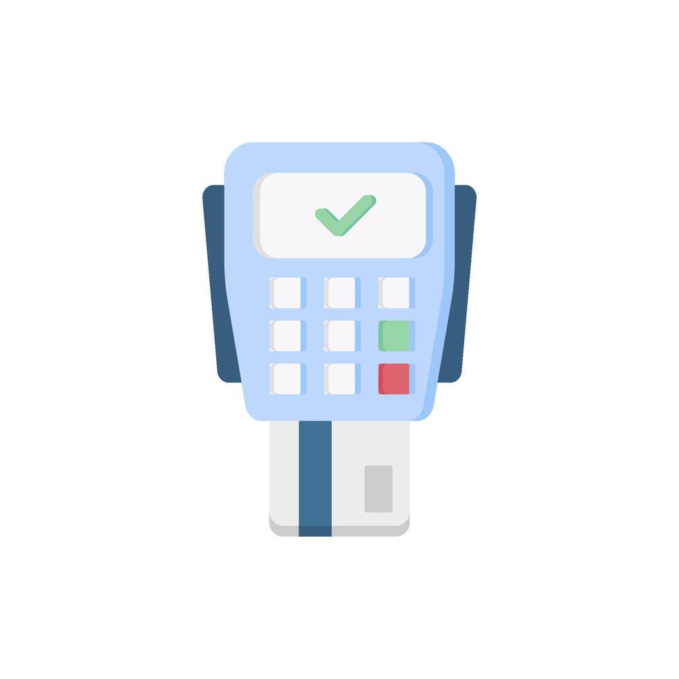 This sleek payment terminal icon features a card reader and checkmark, symbolizing seamless digital transactions and enhancing shopping experiences in todays fastpaced, techdriven world vector