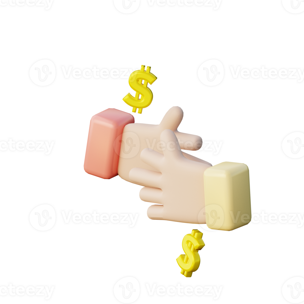 3D Handshake Icon Illustration Render png