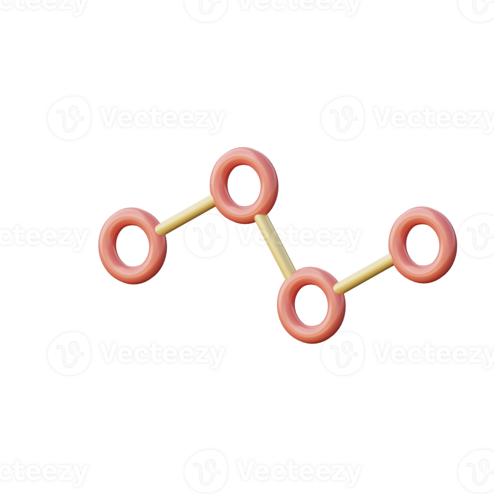 Cute 3D Line Chart Icon Illustration Render png