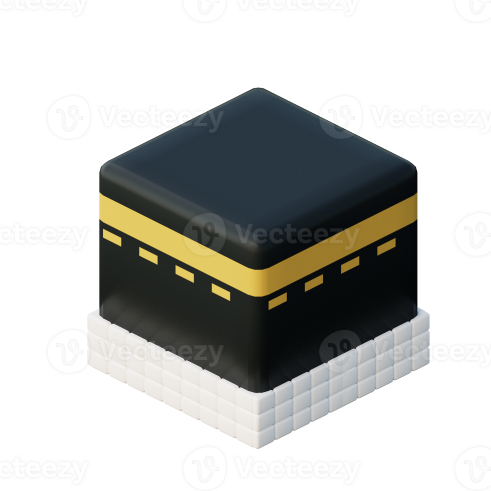 Cute 3D Kaaba Icon Illustration Render png