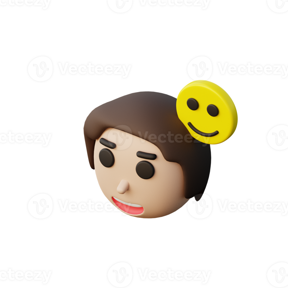 Cute 3D Happy Customer Icon Illustration Render png