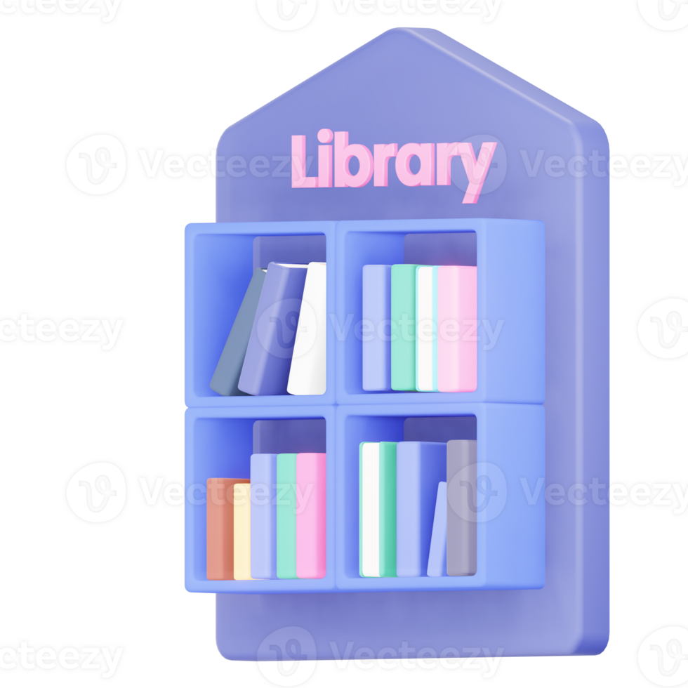 3D Library School Illustration 65945725 PNG