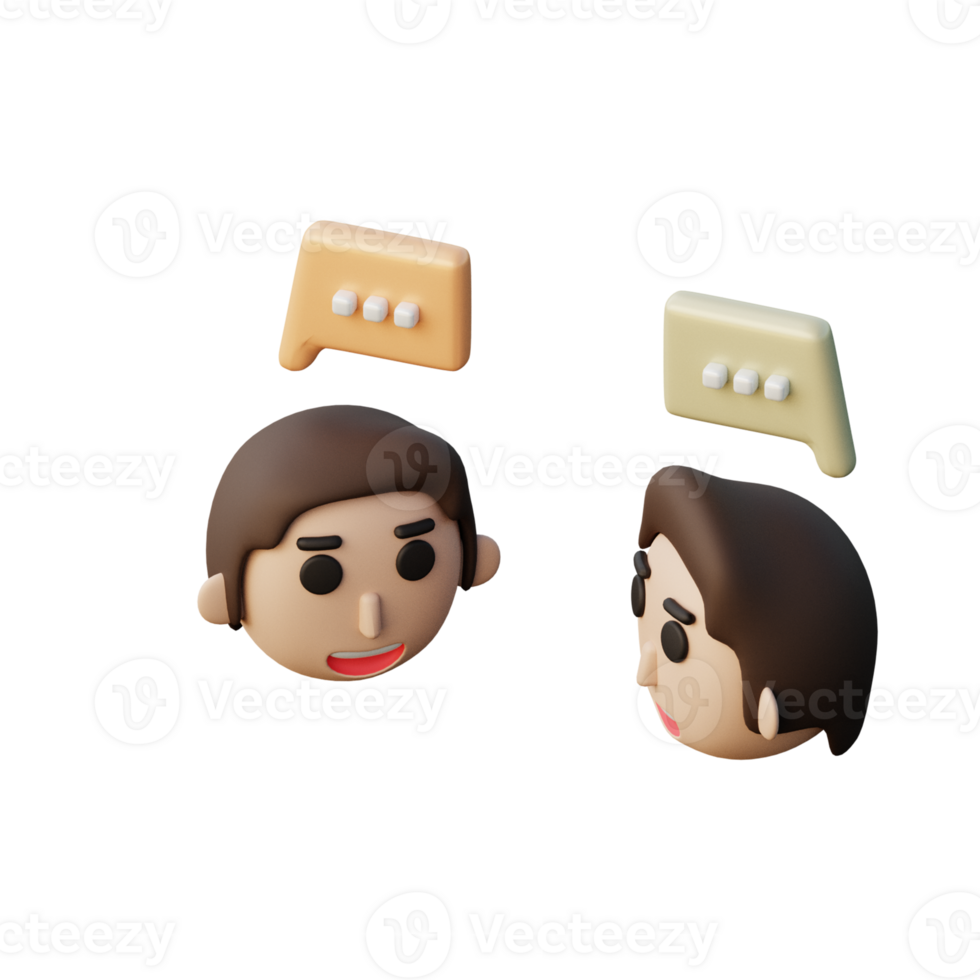 Cute 3D Interview Icon Illustration Render png