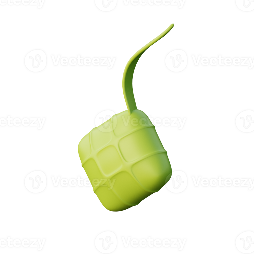 Cute 3D Ketupat Icon Illustration Render png
