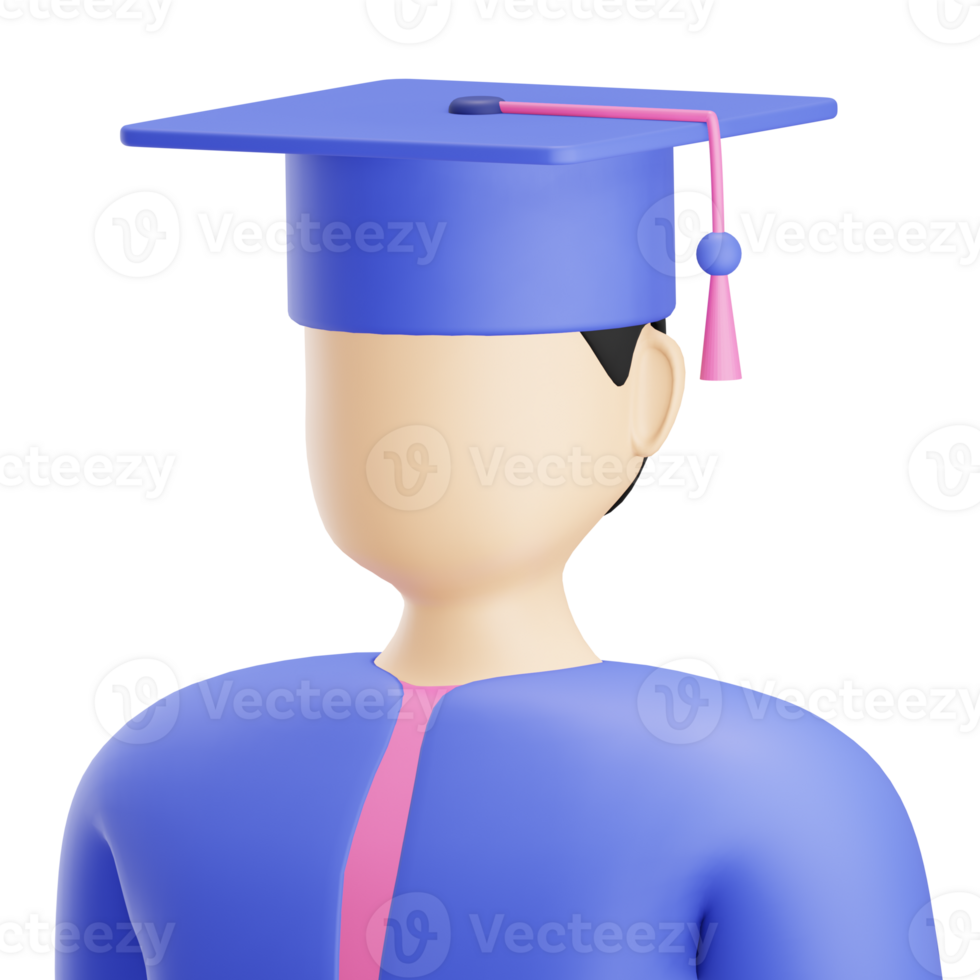 3D Graduation Student Illustration png