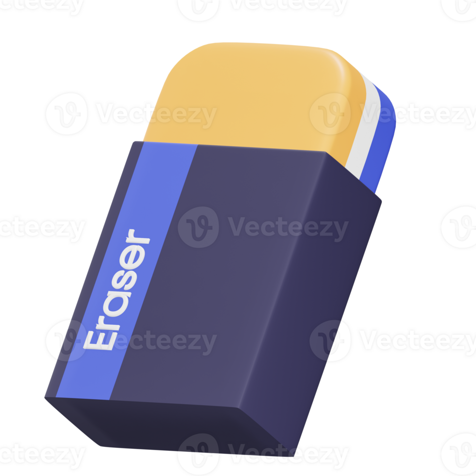 Cute 3D Eraser Illustration png