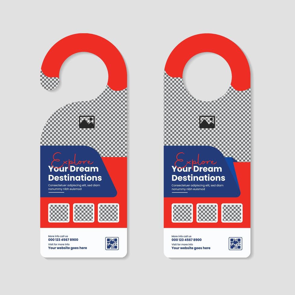 Custom Travel Agency Door Hanger Design template vector