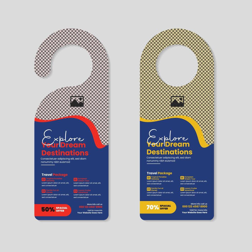 Adventure Travel Door Hanger Design vector