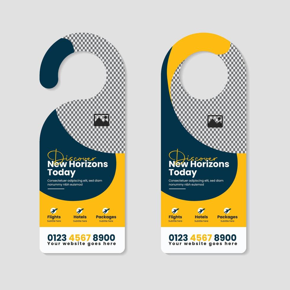 Tourism Services Door Hanger design Template vector