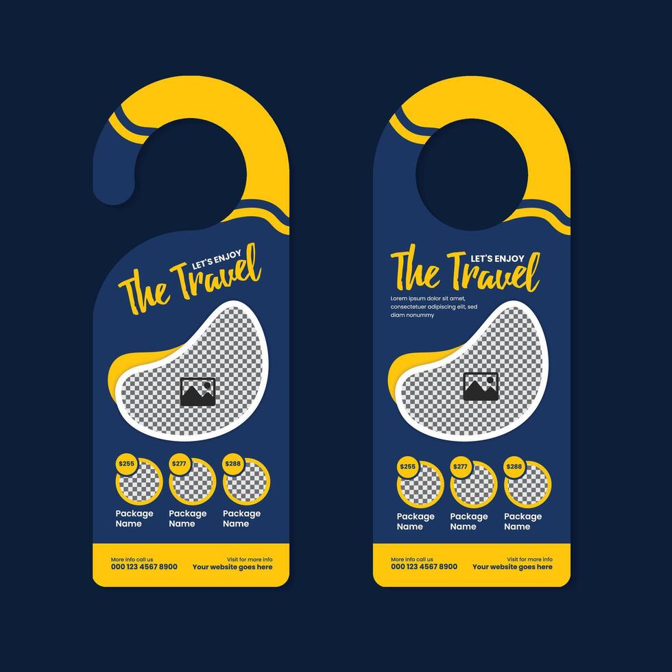 Travel Agency Door Hanger Template vector