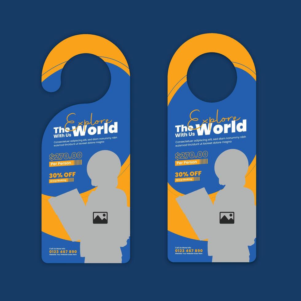 Hotel and Resort Marketing Door Hanger Design Template vector