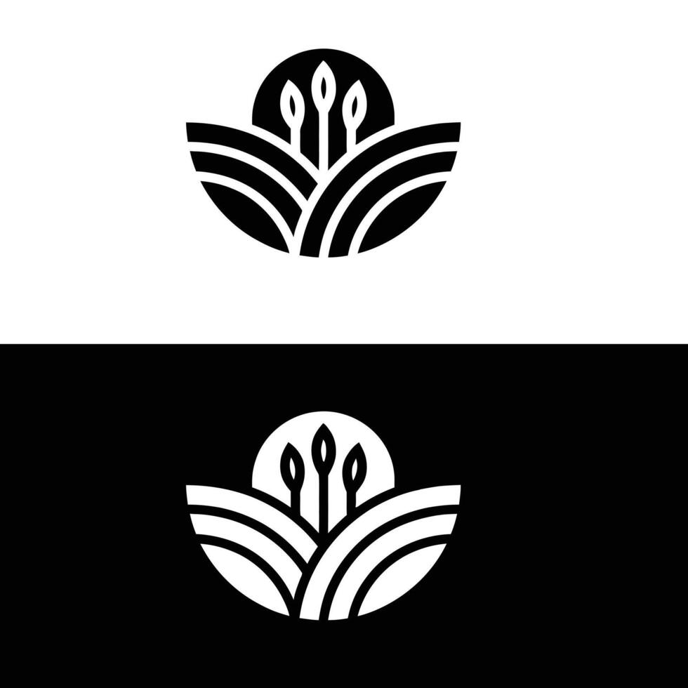 set of green leaves vector