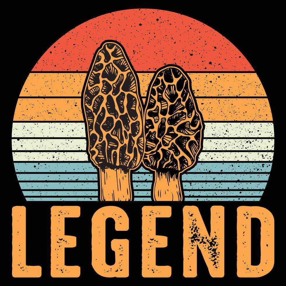 Morel Mushroom T-shirt Graphics Design vector