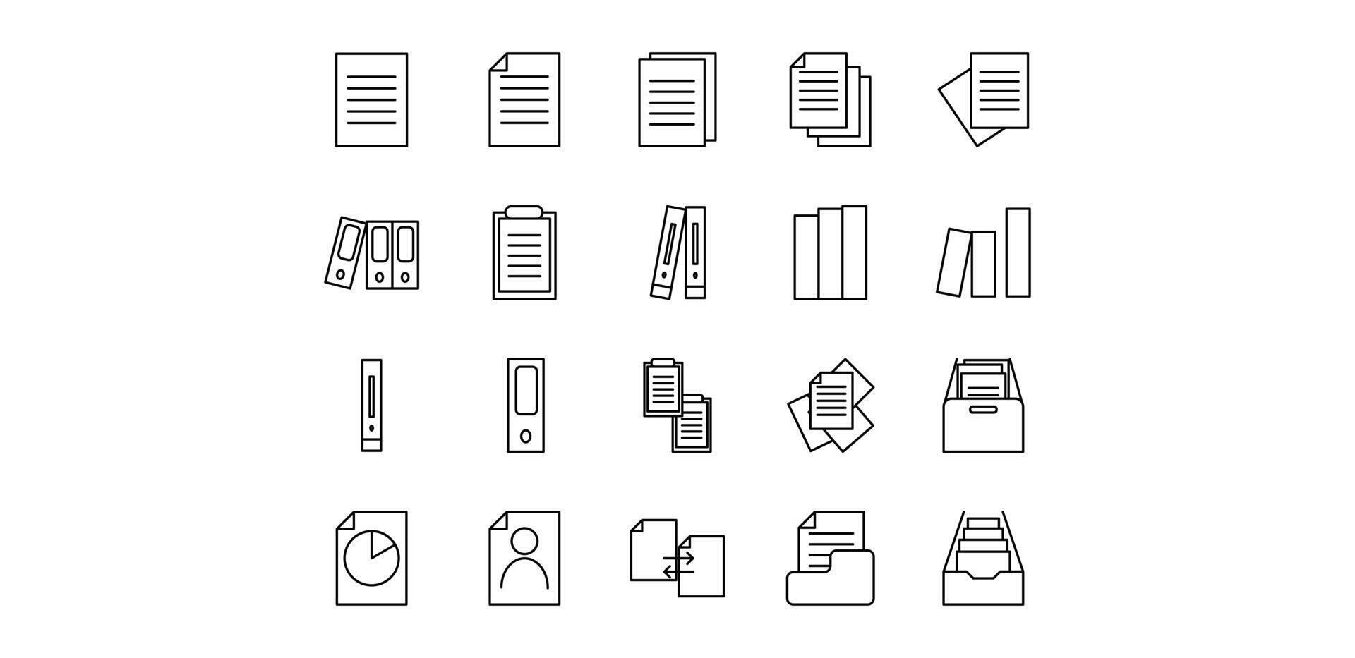 office archive line icon pack illustration vector